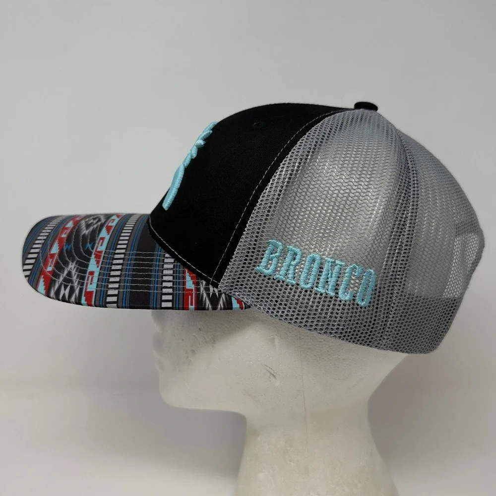 Bronco Western Supply Co Spurs Up‎ Trucker Hat Black Southwestern Print Snapback